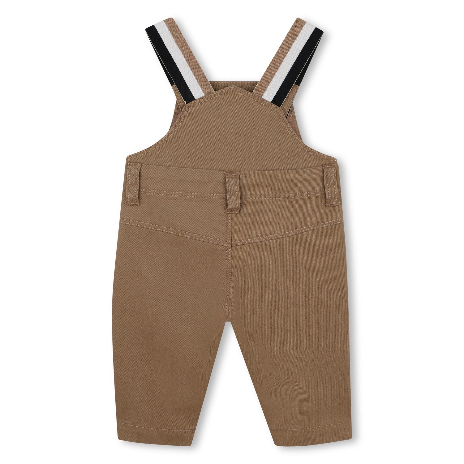 Cotton Blend Overalls with Logo Patch, Camel