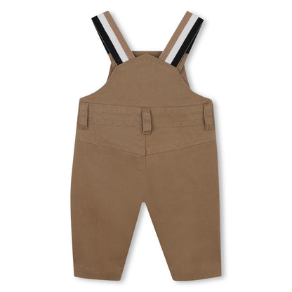 Cotton Blend Overalls with Logo Patch, Camel