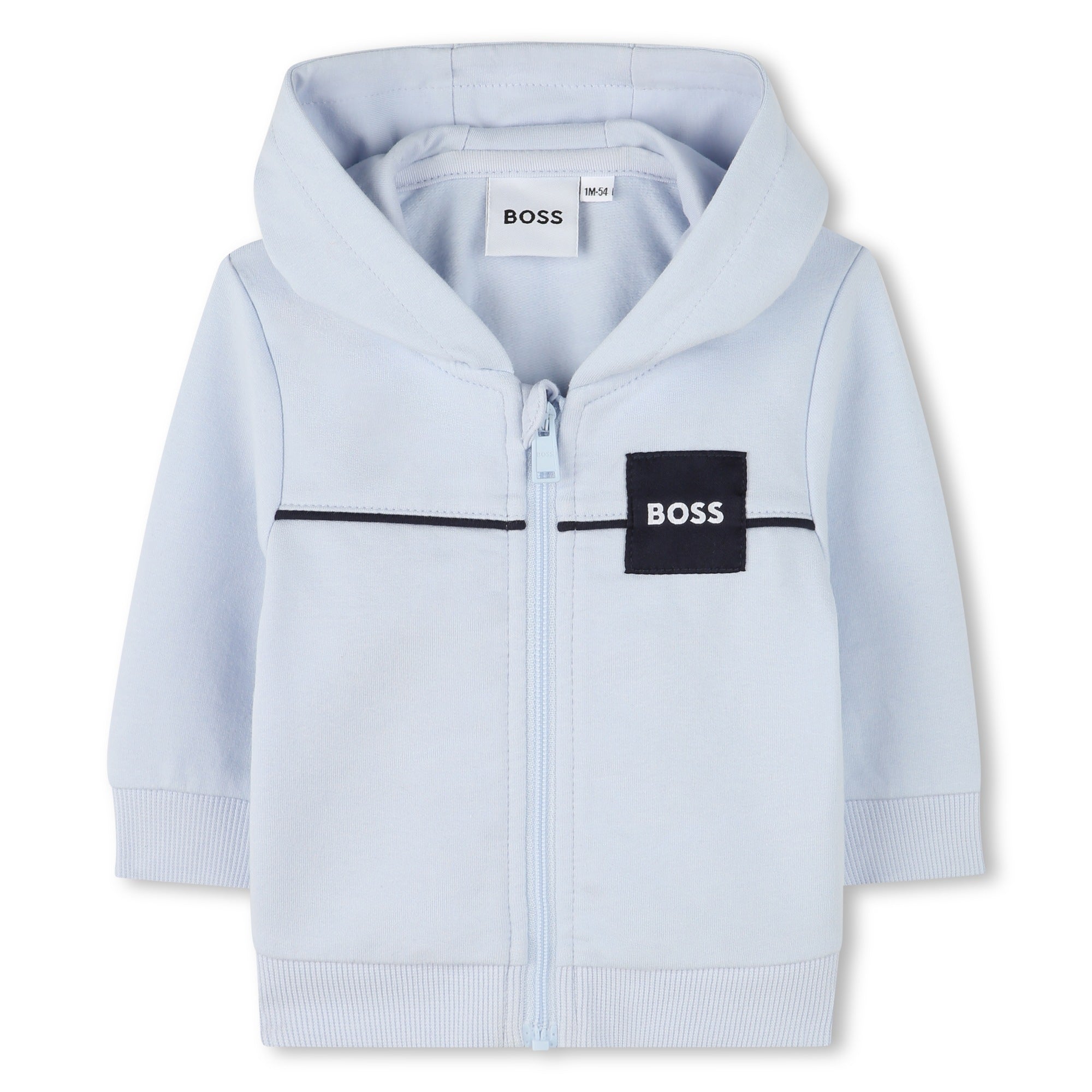 Baby boys light blue hoodie, trousers and long sleeve T-shirt set