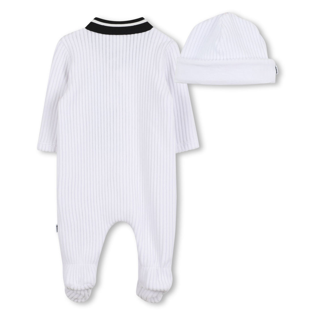 Corduroy Pyjamas and Hat Set with Logo Details