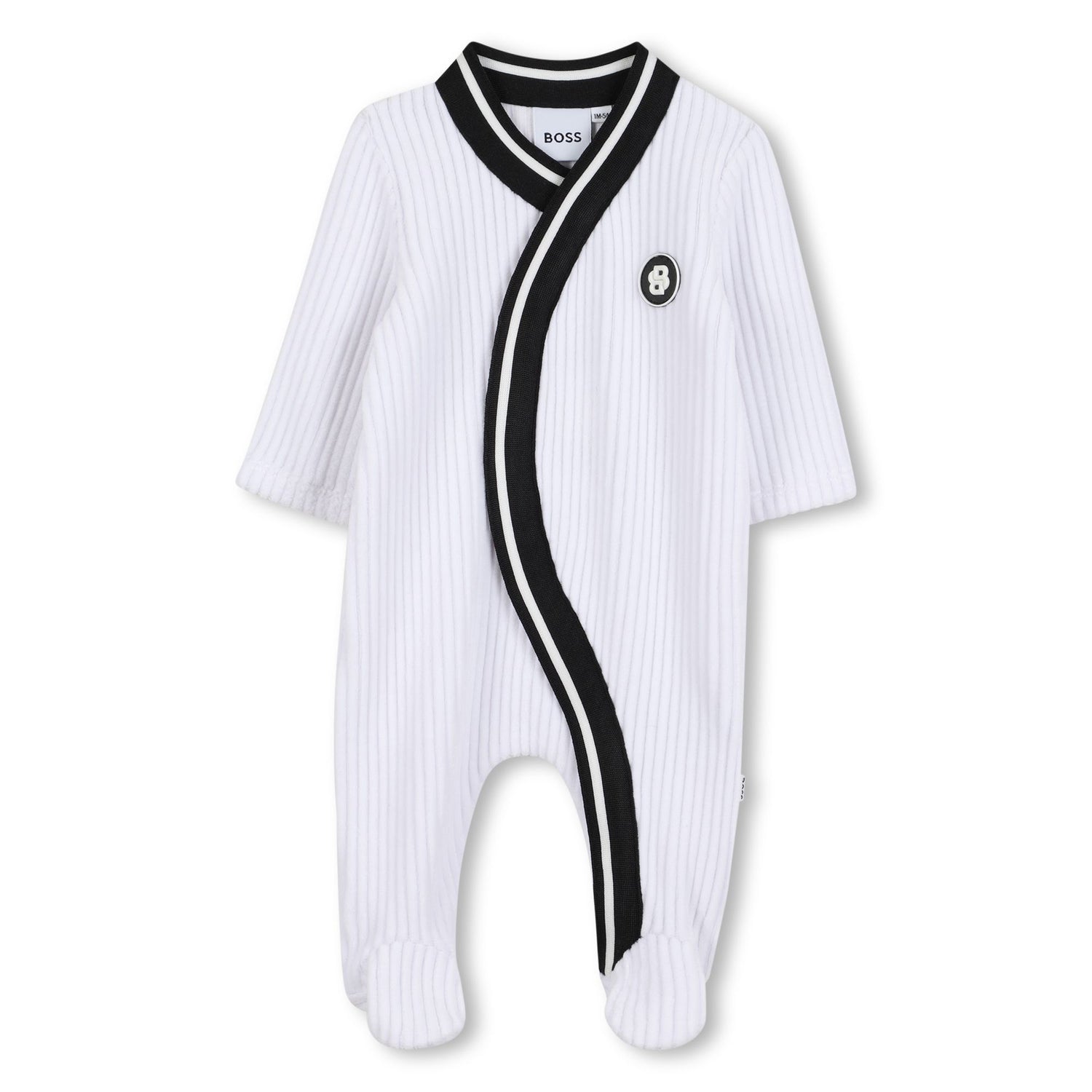 Corduroy Pyjamas and Hat Set with Logo Details