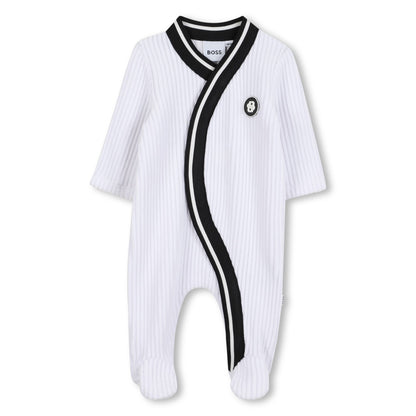 Corduroy Pyjamas and Hat Set with Logo Details