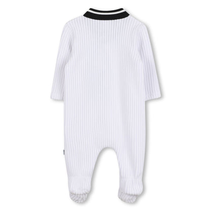 Corduroy Pyjamas and Hat Set with Logo Details