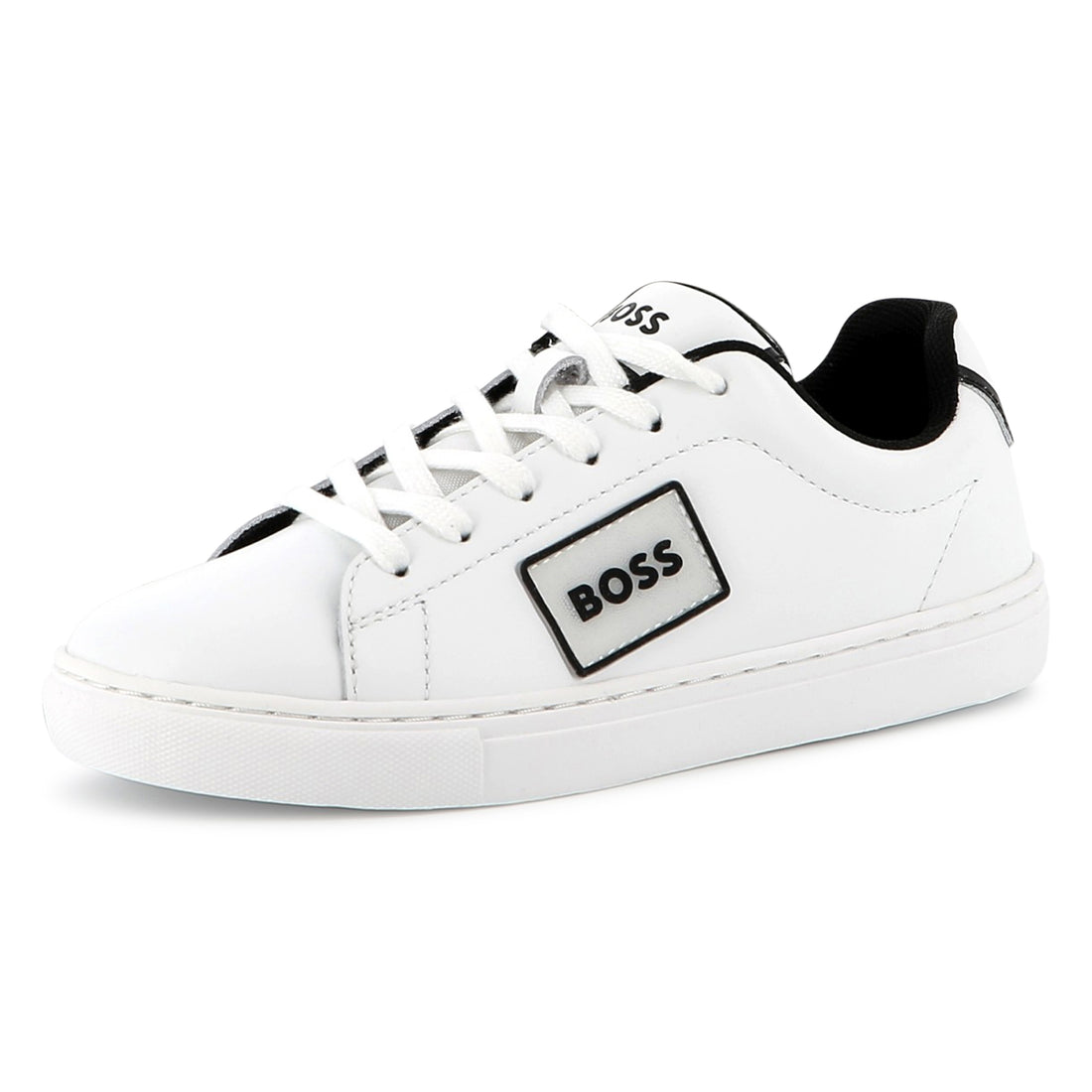 Cow Leather Trainers with Branded Details and TPR Outsole