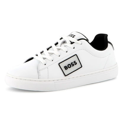 Cow Leather Trainers with Branded Details and TPR Outsole