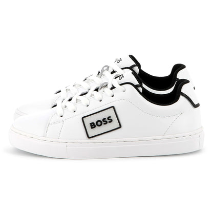 Cow Leather Trainers with Branded Details and TPR Outsole