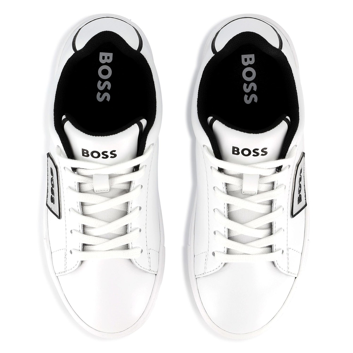 Cow Leather Trainers with Branded Details and TPR Outsole