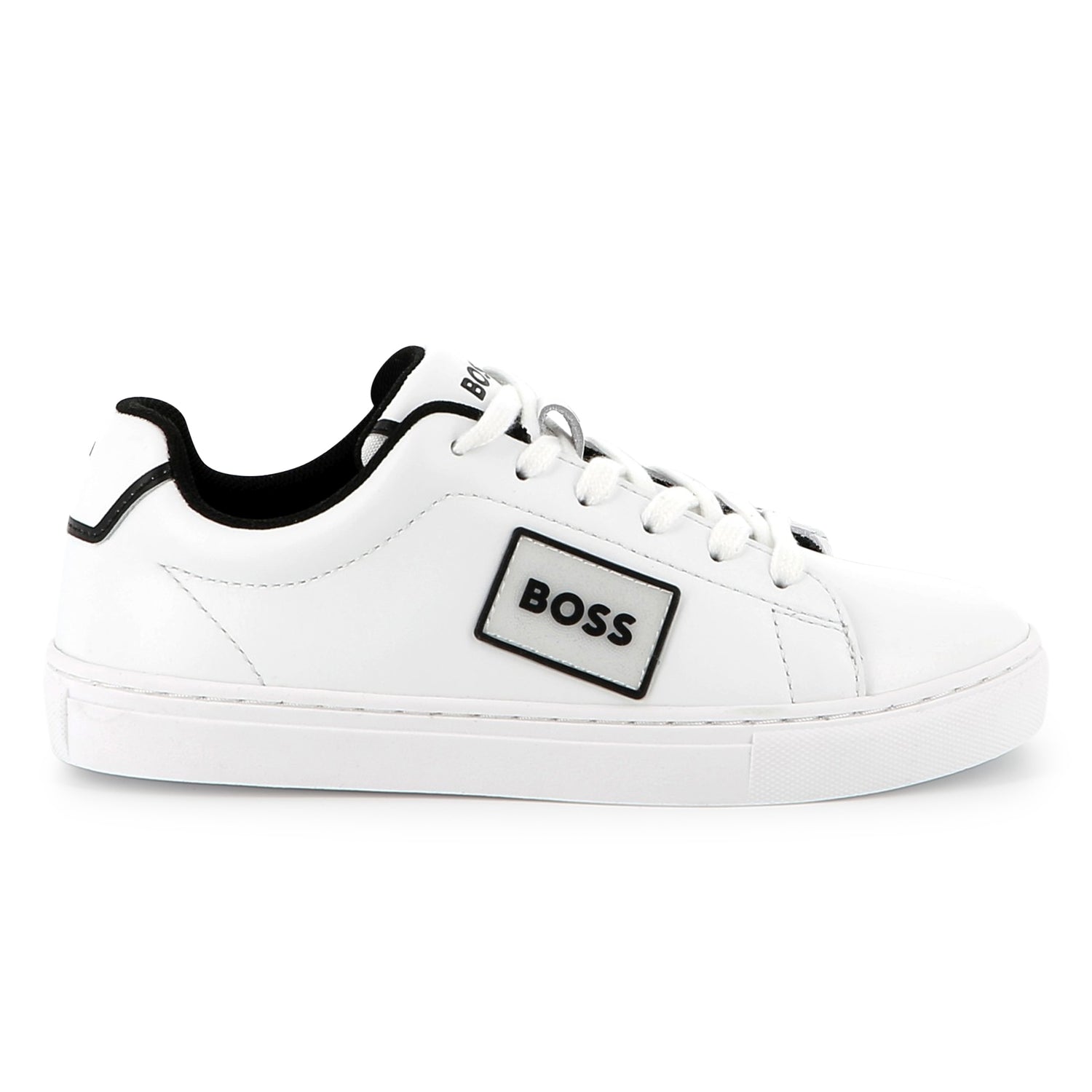 Cow Leather Trainers with Branded Details and TPR Outsole