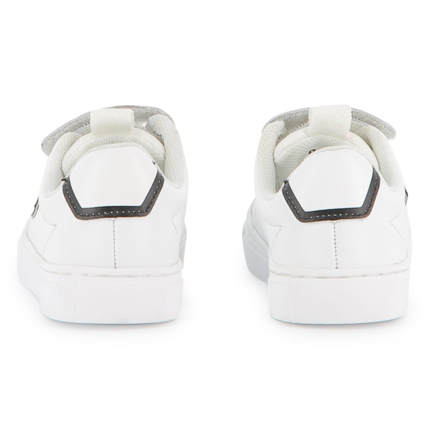 Cow Leather Trainers with Elastic Laces and Hook-and-Loop Strap
