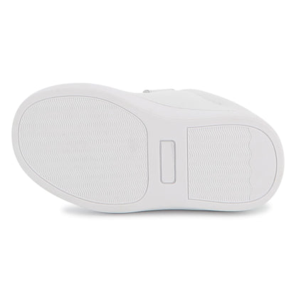 Cow Leather Trainers with Elastic Laces and Hook-and-Loop Strap