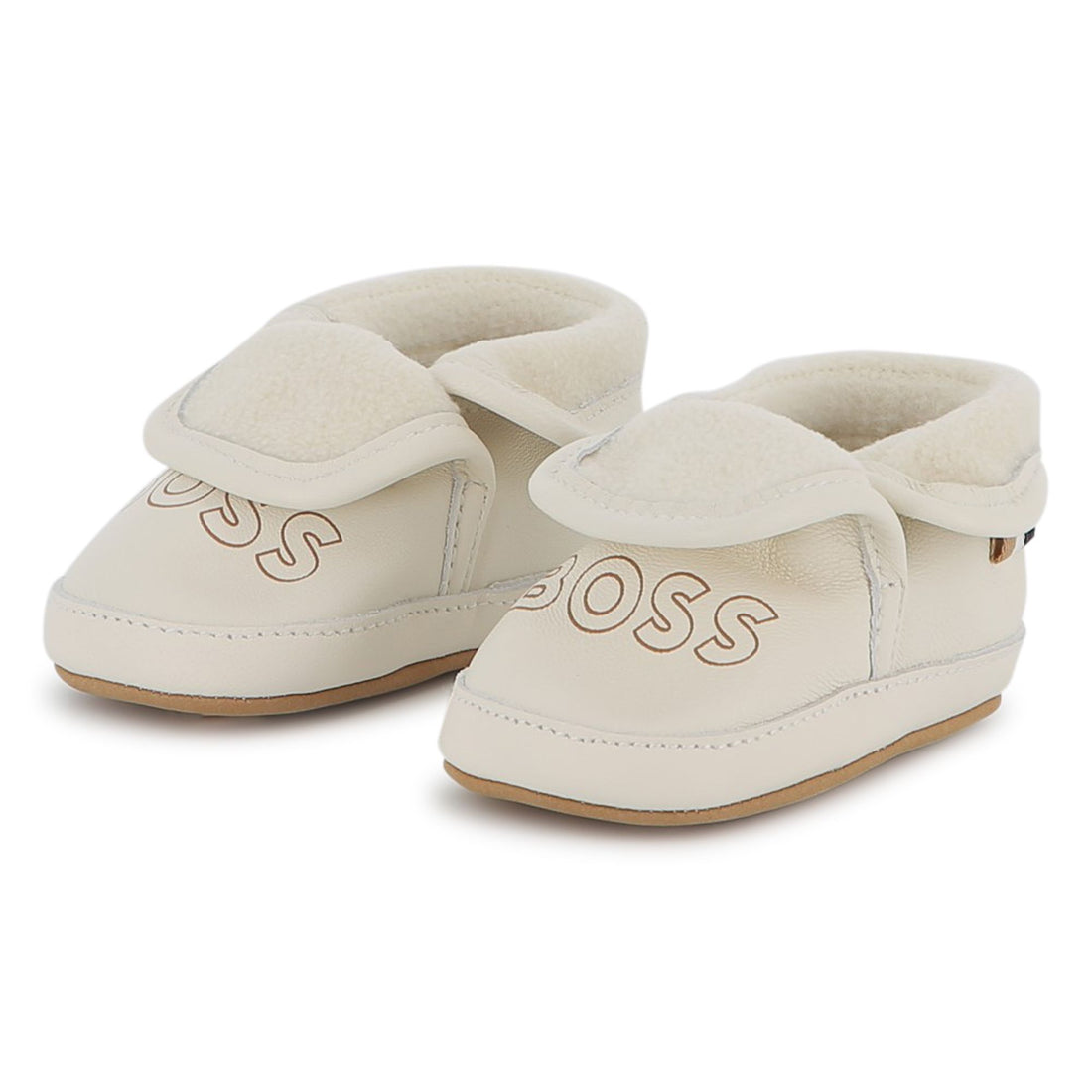 Sheep Leather Slippers with Elastic Fastener and Faux Shearling Lining