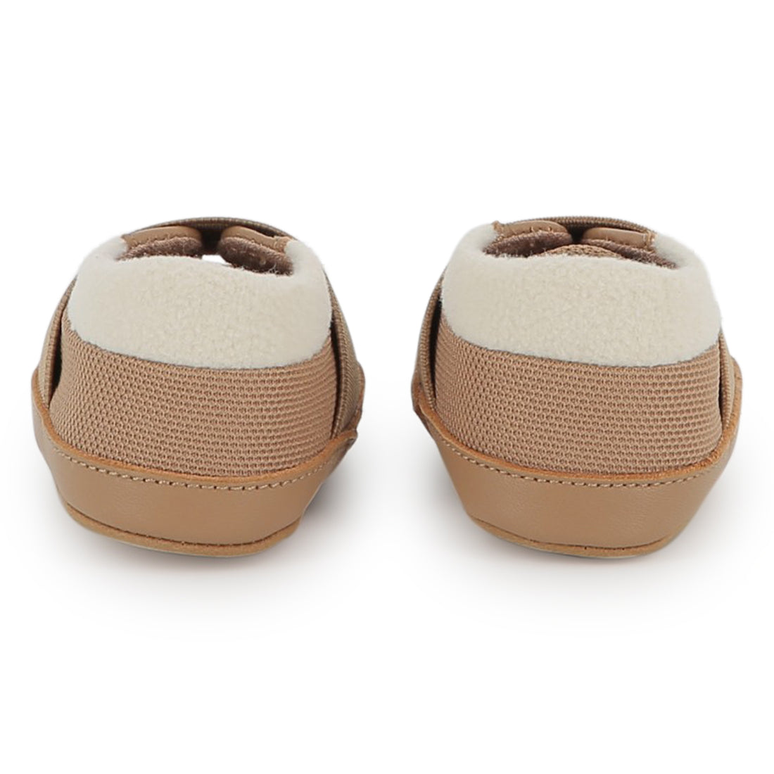 Sheep Leather and Fleece Slippers with Elastic Closure
