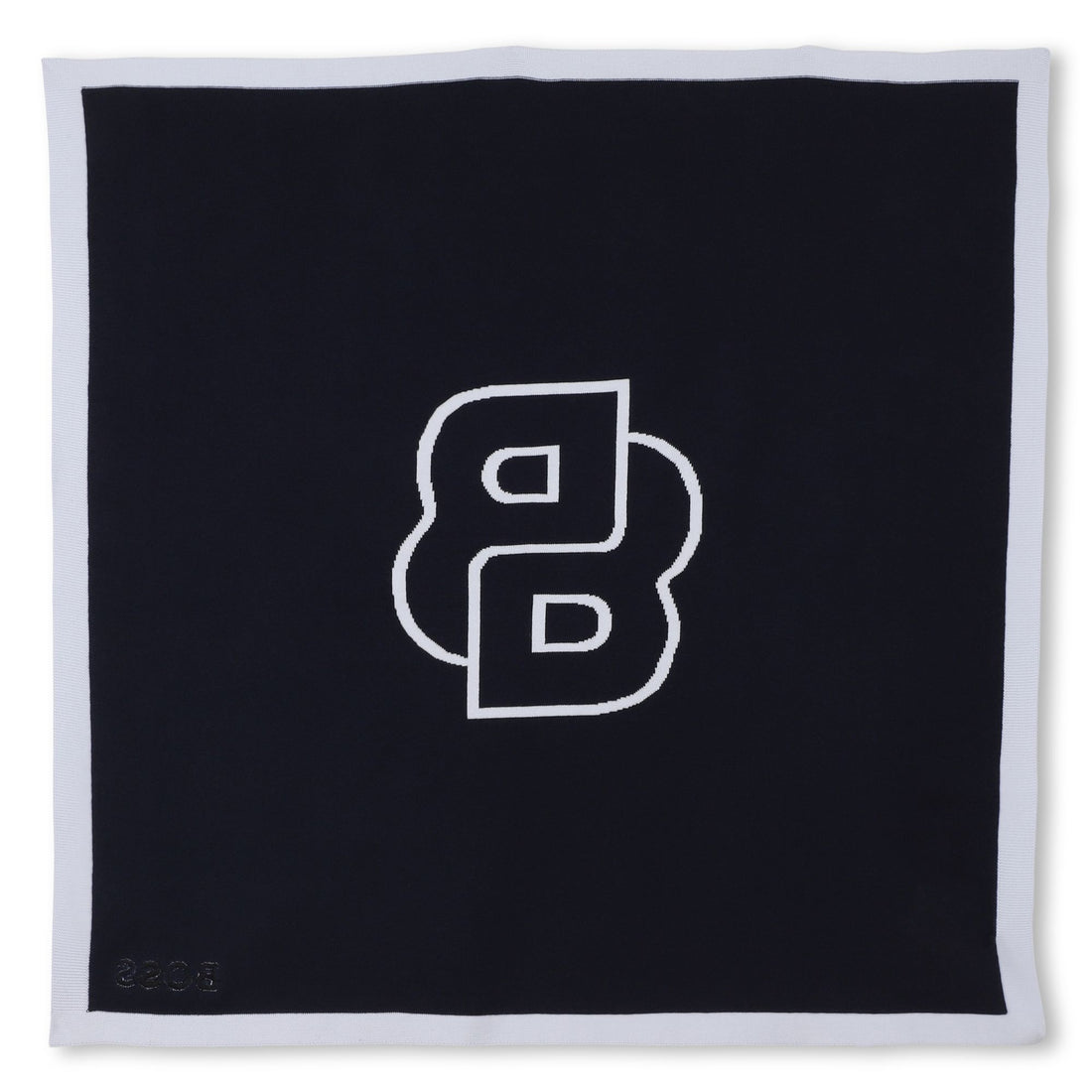 Knitted Baby Blanket with Jacquard Logo and Embroidery