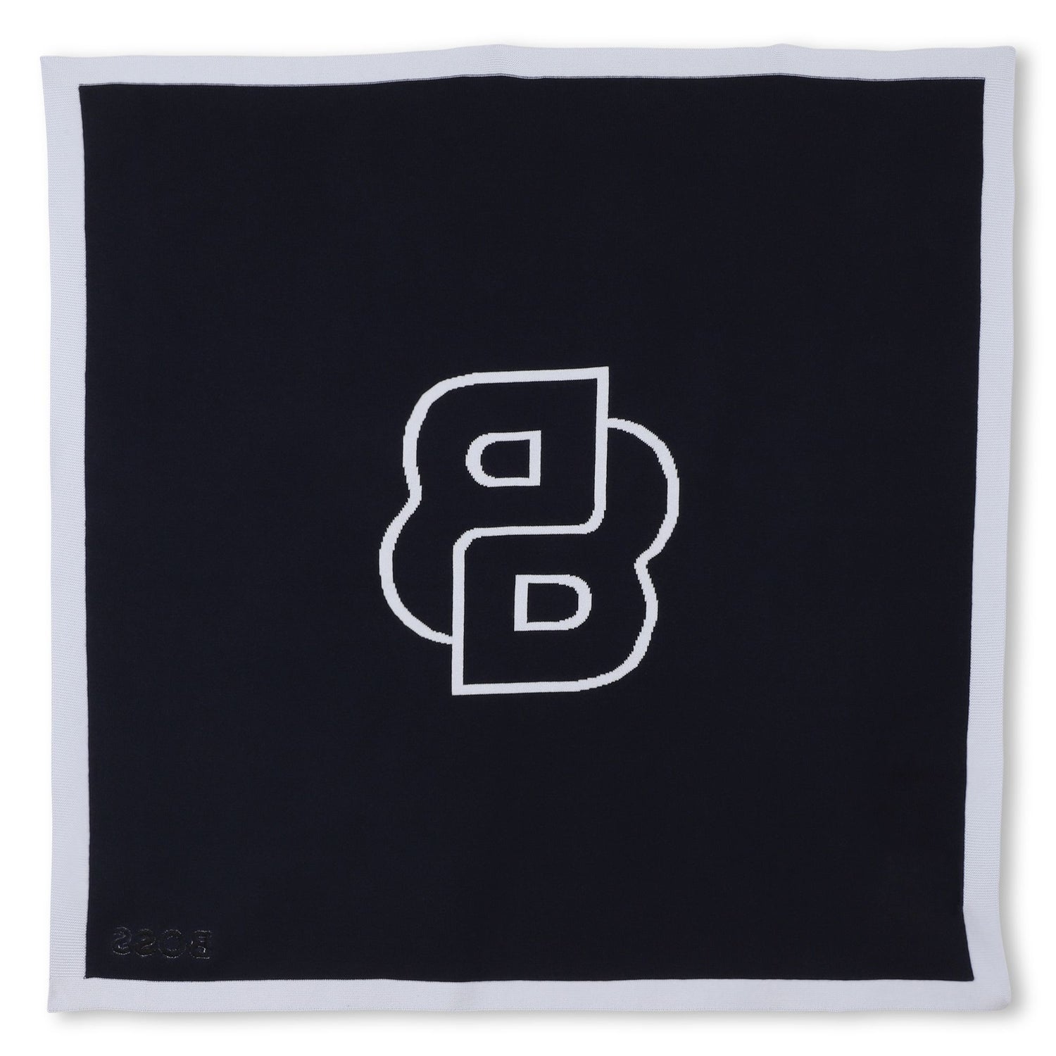 Knitted Baby Blanket with Jacquard Logo and Embroidery