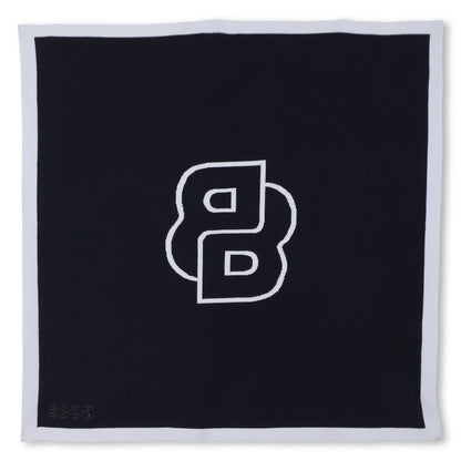 Knitted Baby Blanket with Jacquard Logo and Embroidery