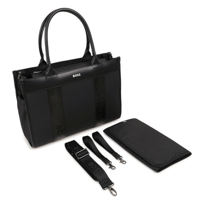 Coated Fabric Changing Bag with Accessories and Logo Details