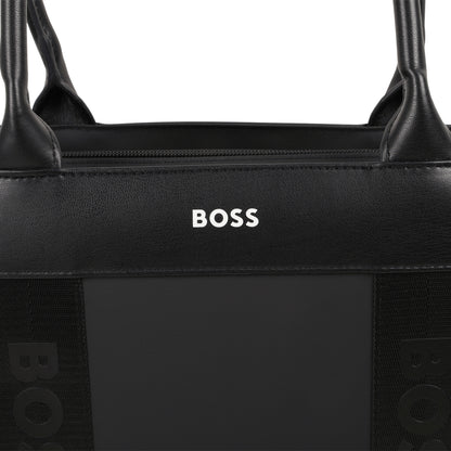 Coated Fabric Changing Bag with Accessories and Logo Details