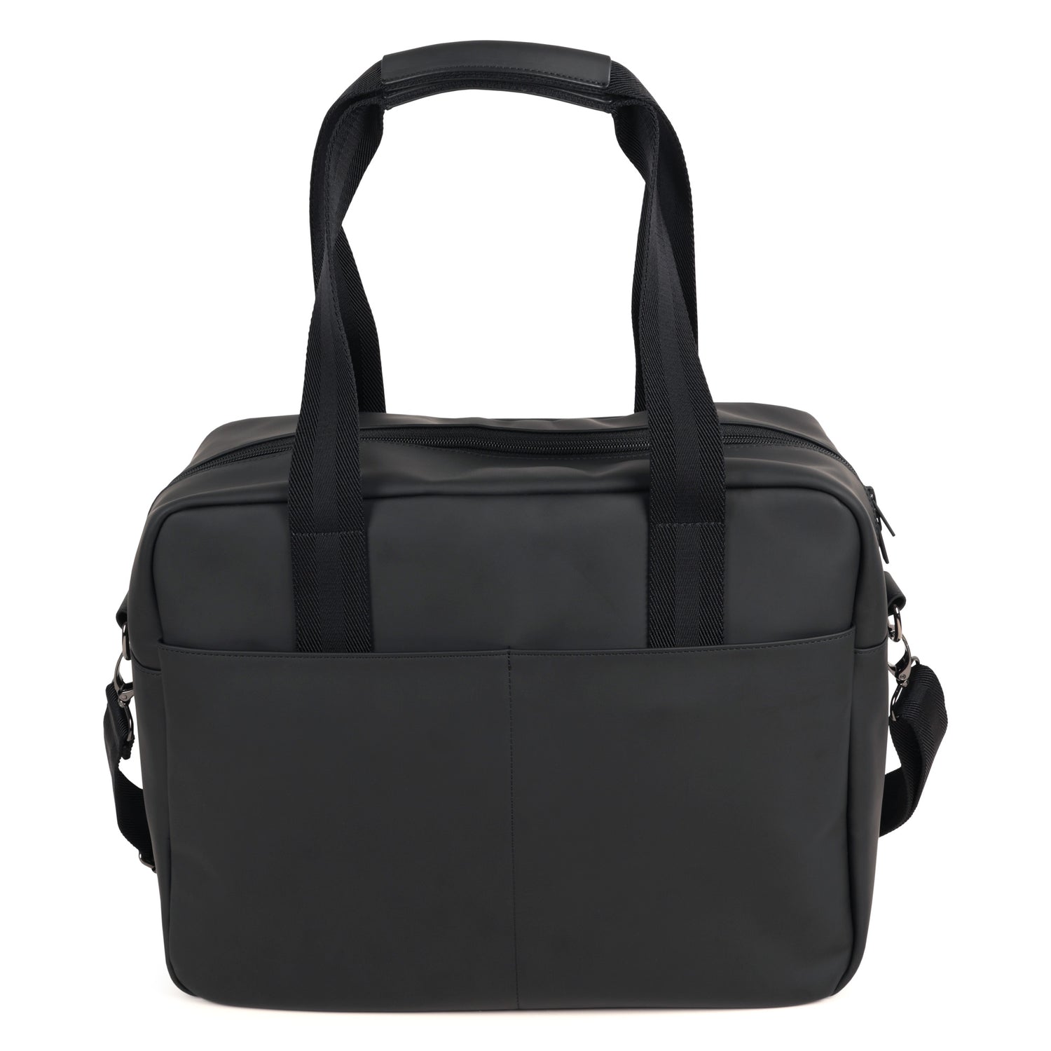 Coated Fabric Changing Bag with Monogram Perforations and Jacquard Handles