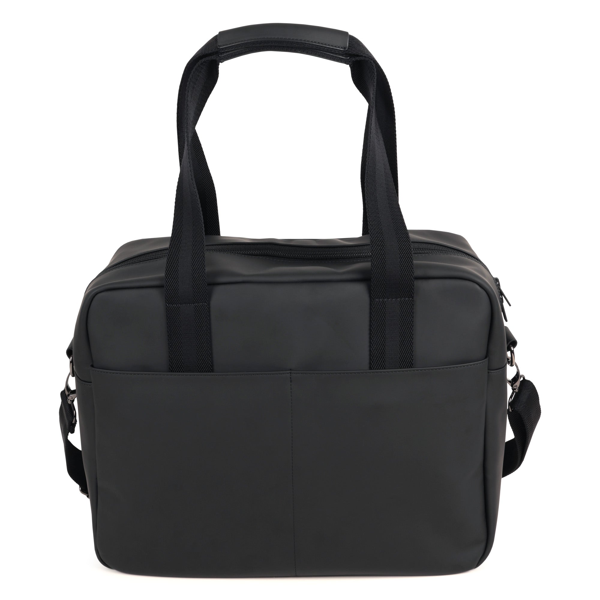 Coated Fabric Changing Bag with Monogram Perforations and Jacquard Handles