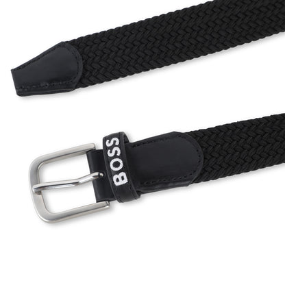 Braided Belt with Leather Yoke and Metal Buckle