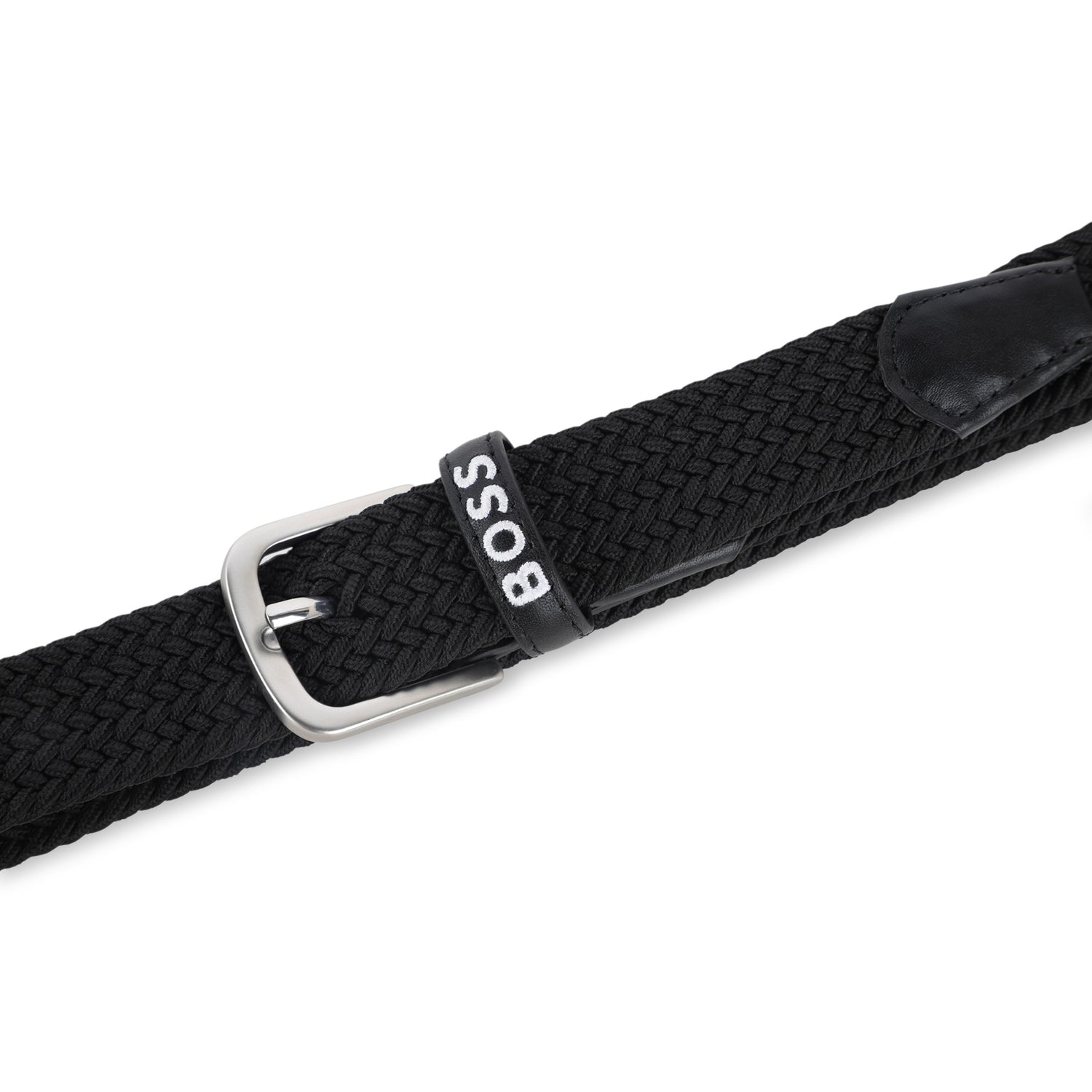 Braided Belt with Leather Yoke and Metal Buckle