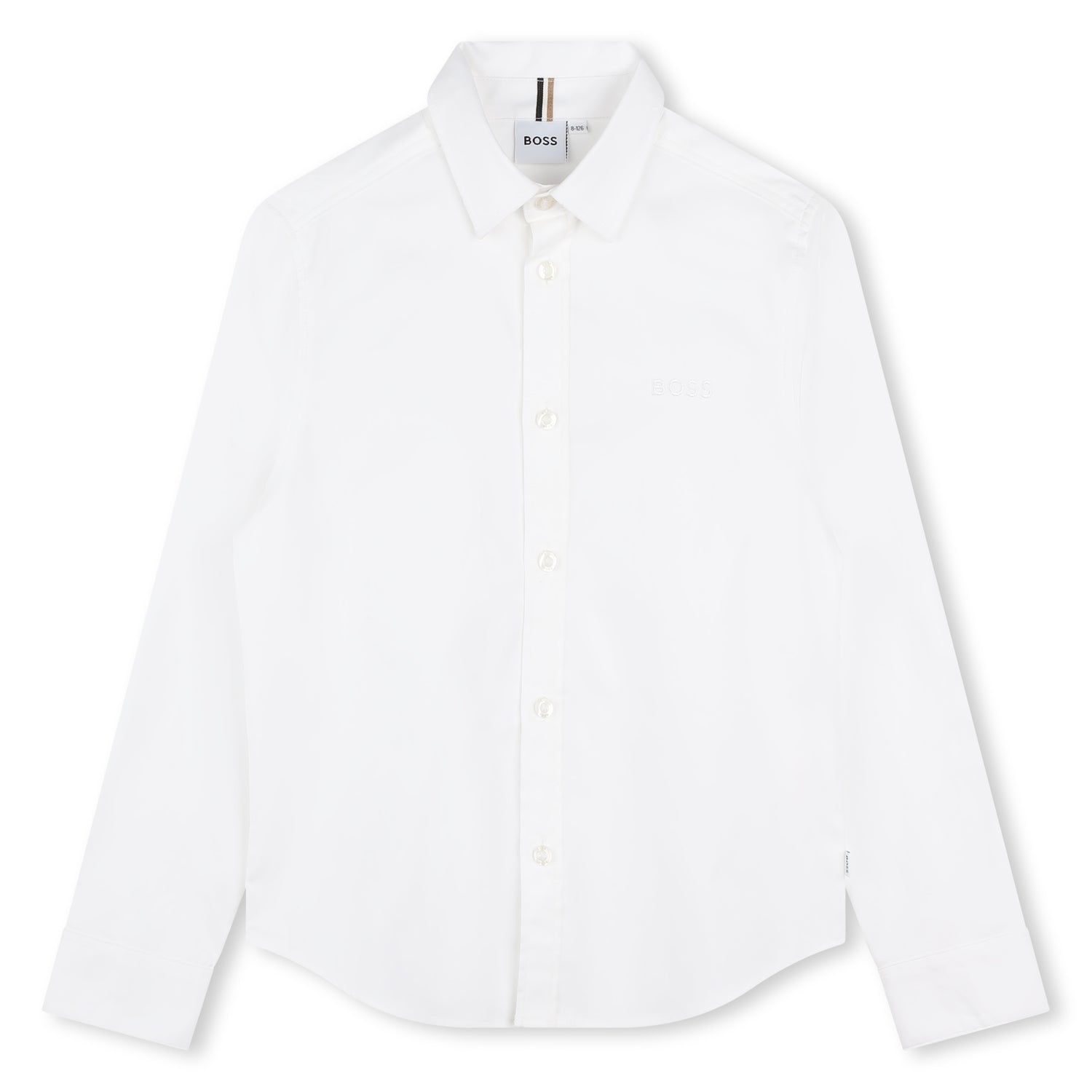 Cotton Oxford Long Sleeve Shirt with Embroidered Logo