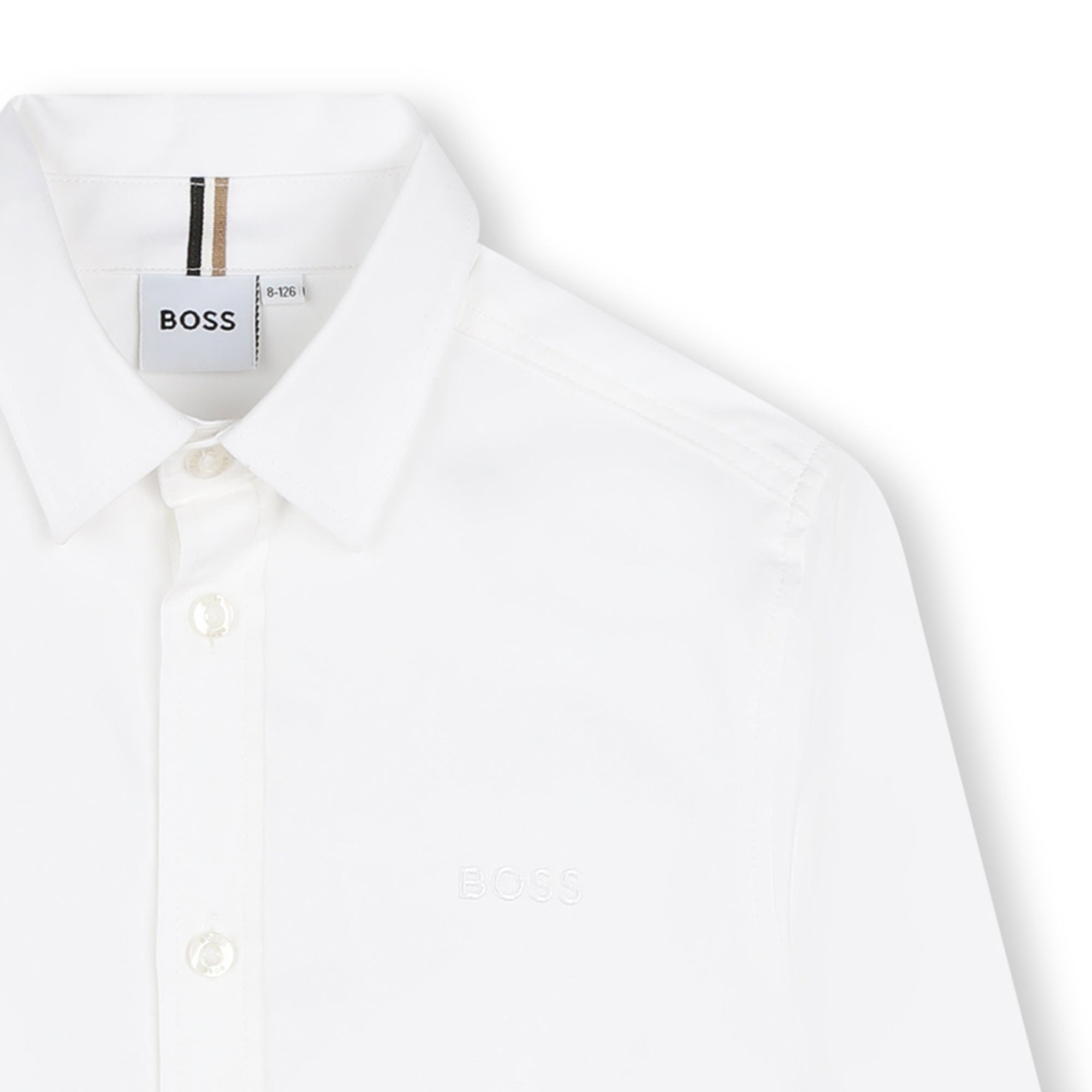 Cotton Oxford Long Sleeve Shirt with Embroidered Logo