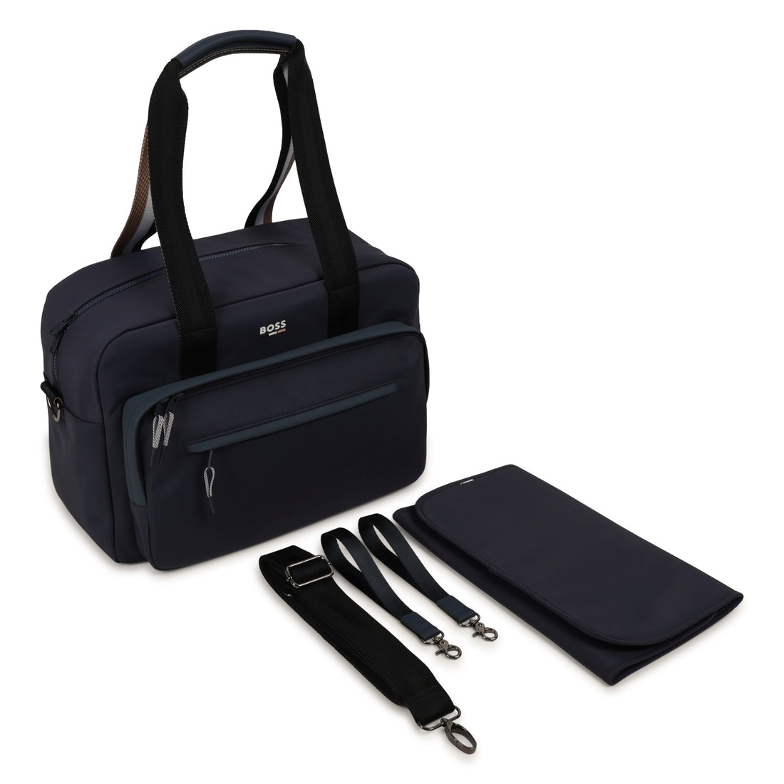Navy Blue Nylon Changing Bag with Changing Mat and Accessories