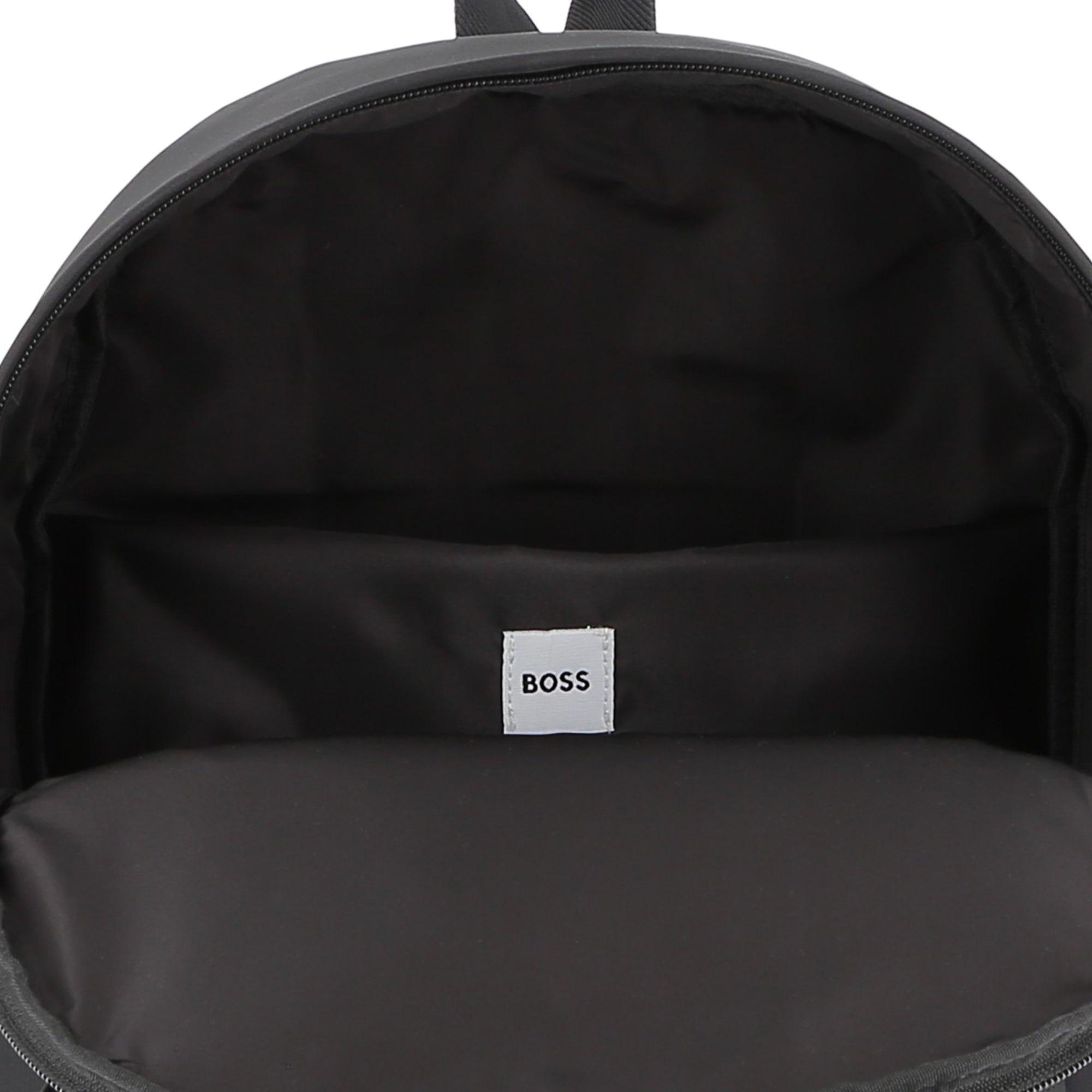 Canvas Backpack with Branded Textured Print and Side Pockets