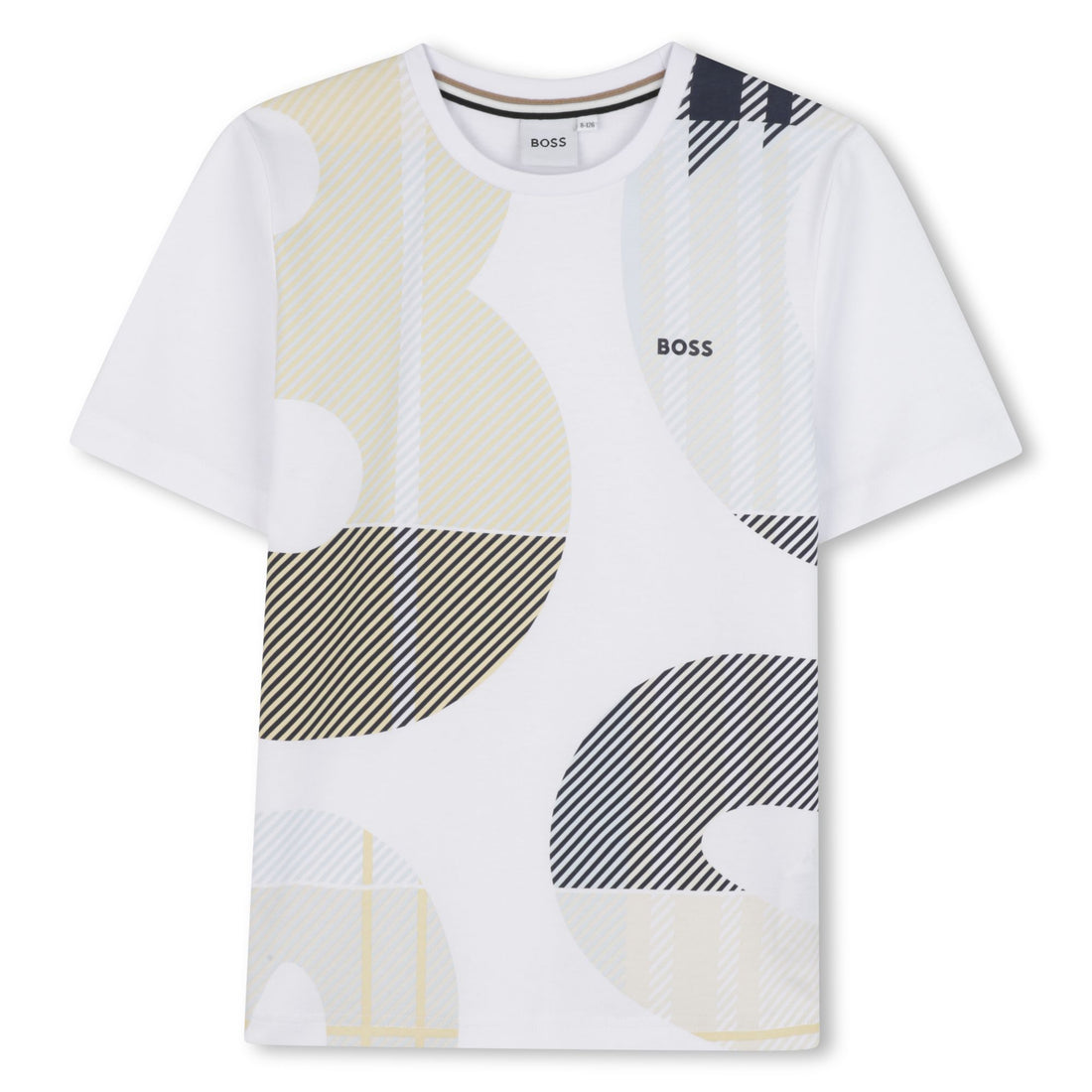 Cotton Jersey Short Sleeve T-Shirt with All-Over Print and Logo