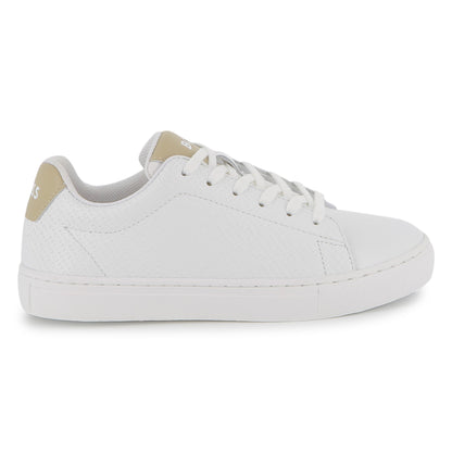 Boys Monogram Embossed Leather Sneakers in White Hugo Boss