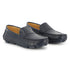 Boys Leather Loafers with Embossed Logo in Navy Hugo Boss