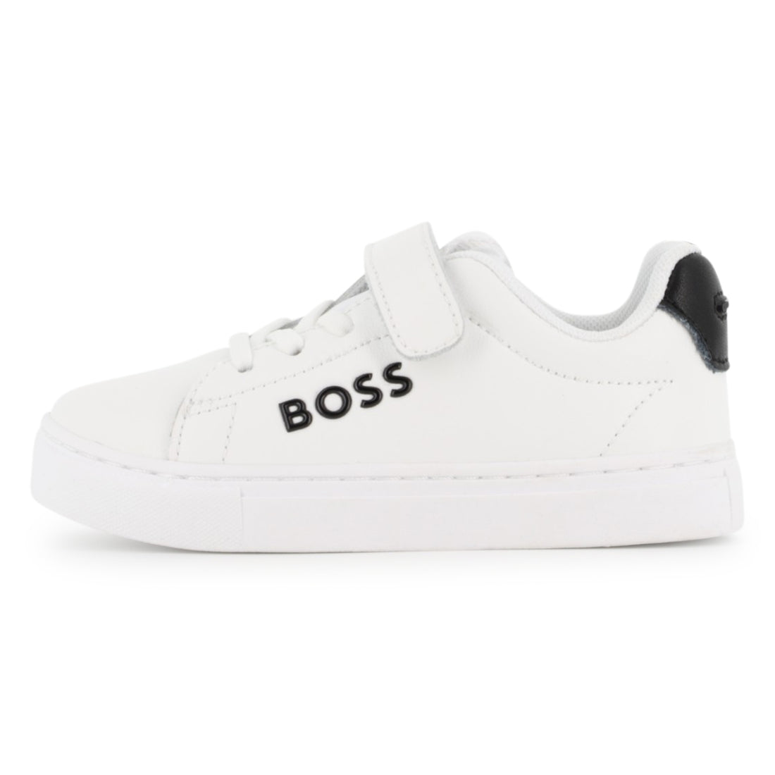 Leather Sneakers with Elastic Laces and Velcro Closure Hugo Boss