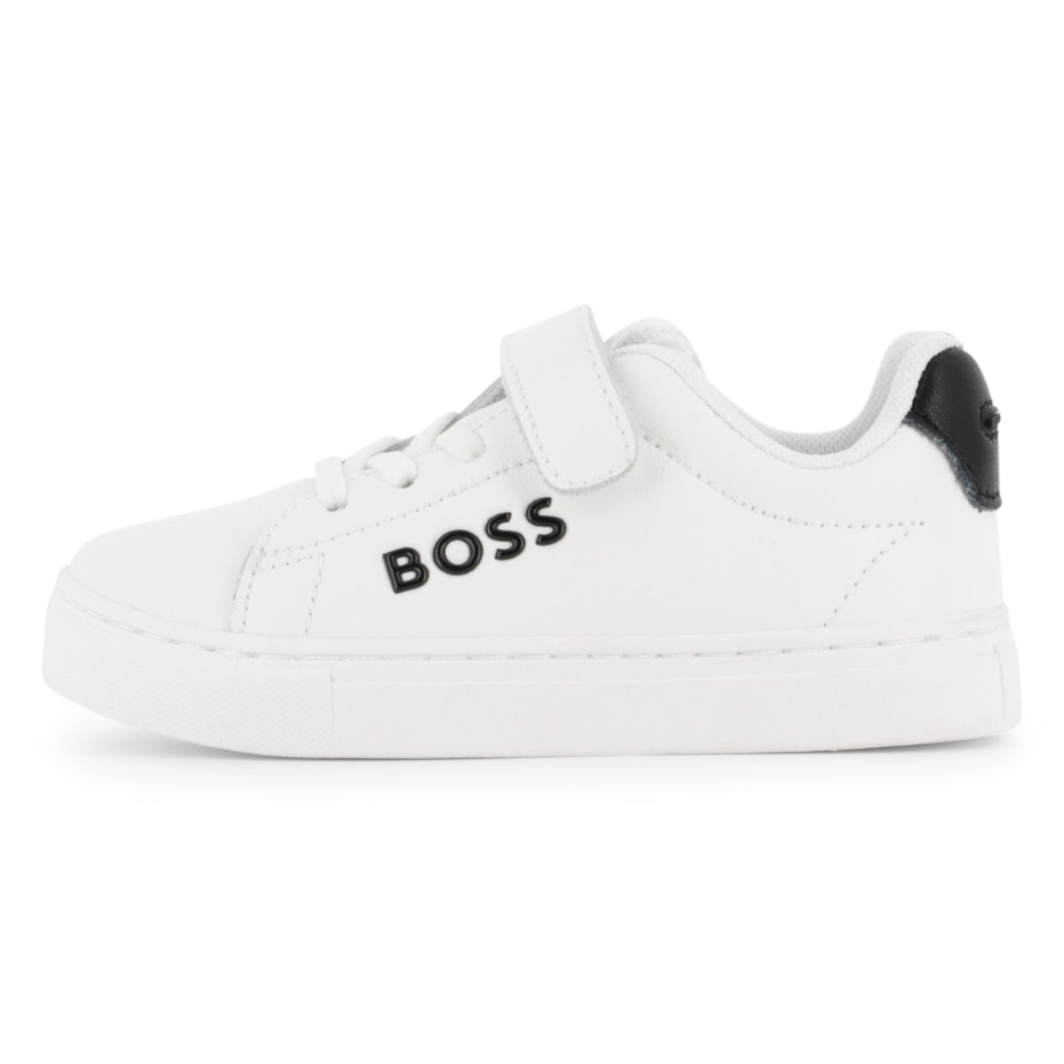 Leather Sneakers with Elastic Laces and Velcro Closure Hugo Boss