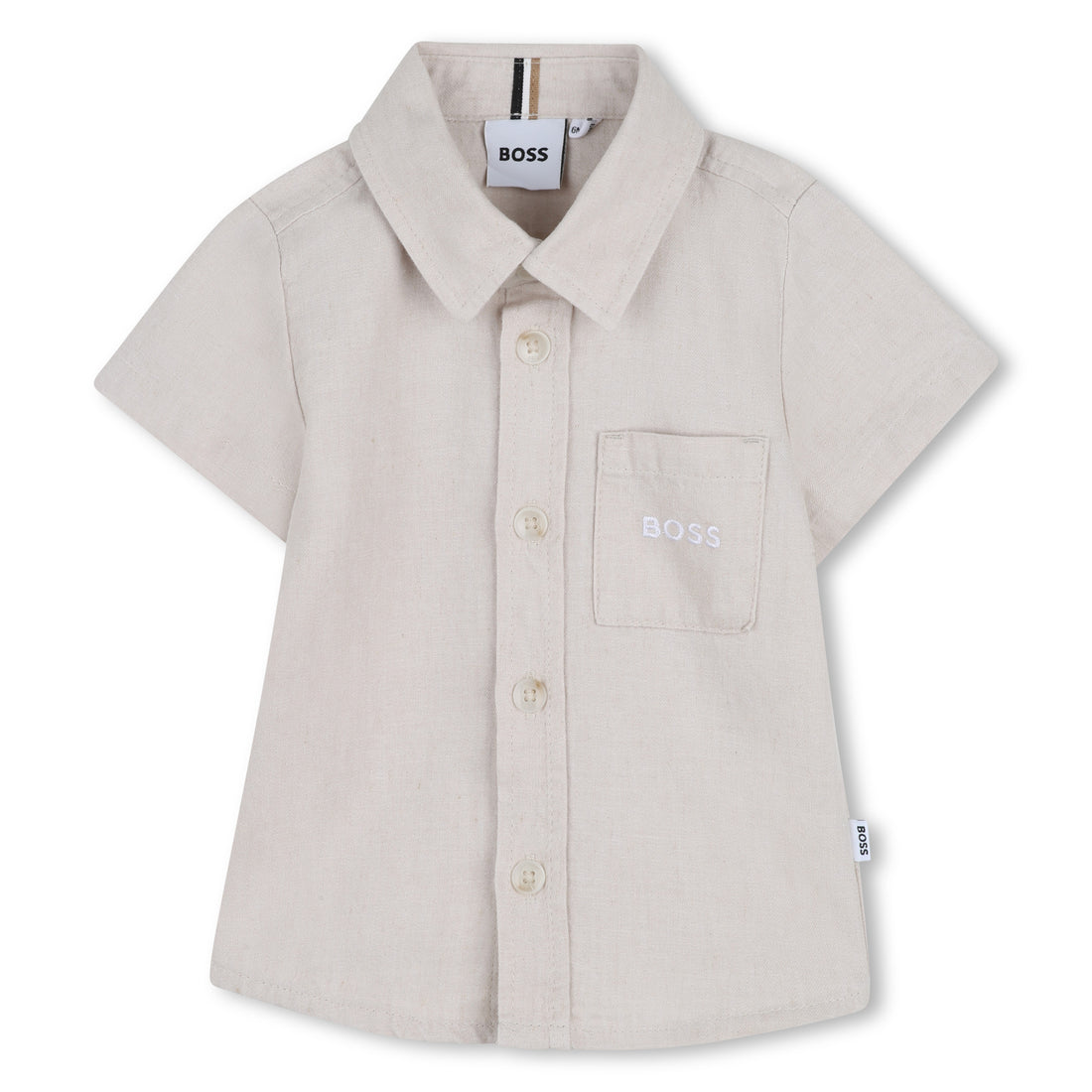 Linen Blend Short-Sleeve Shirt Hugo Boss