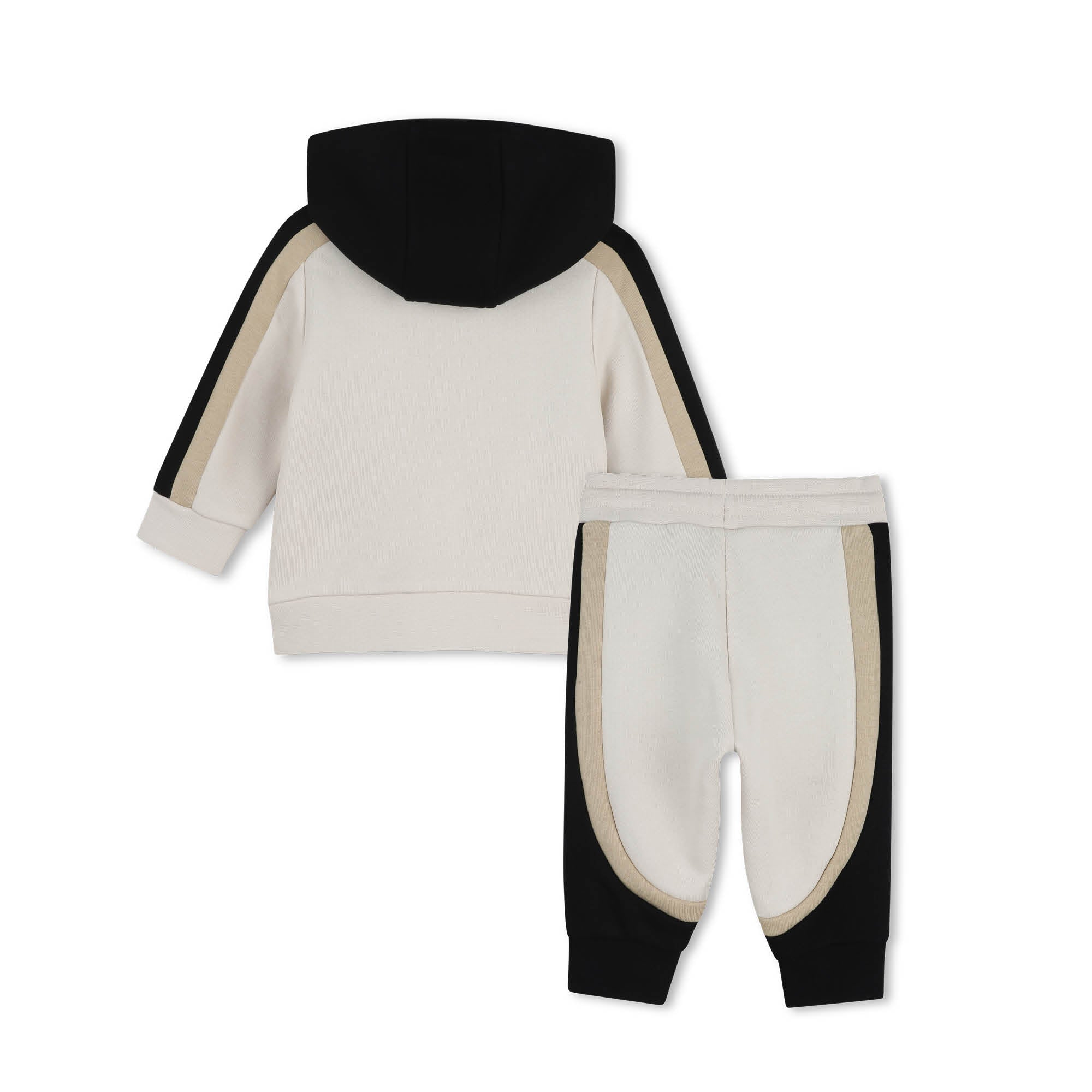 Baby Two Piece Hooded Tracksuit in Stone and Black Hugo Boss