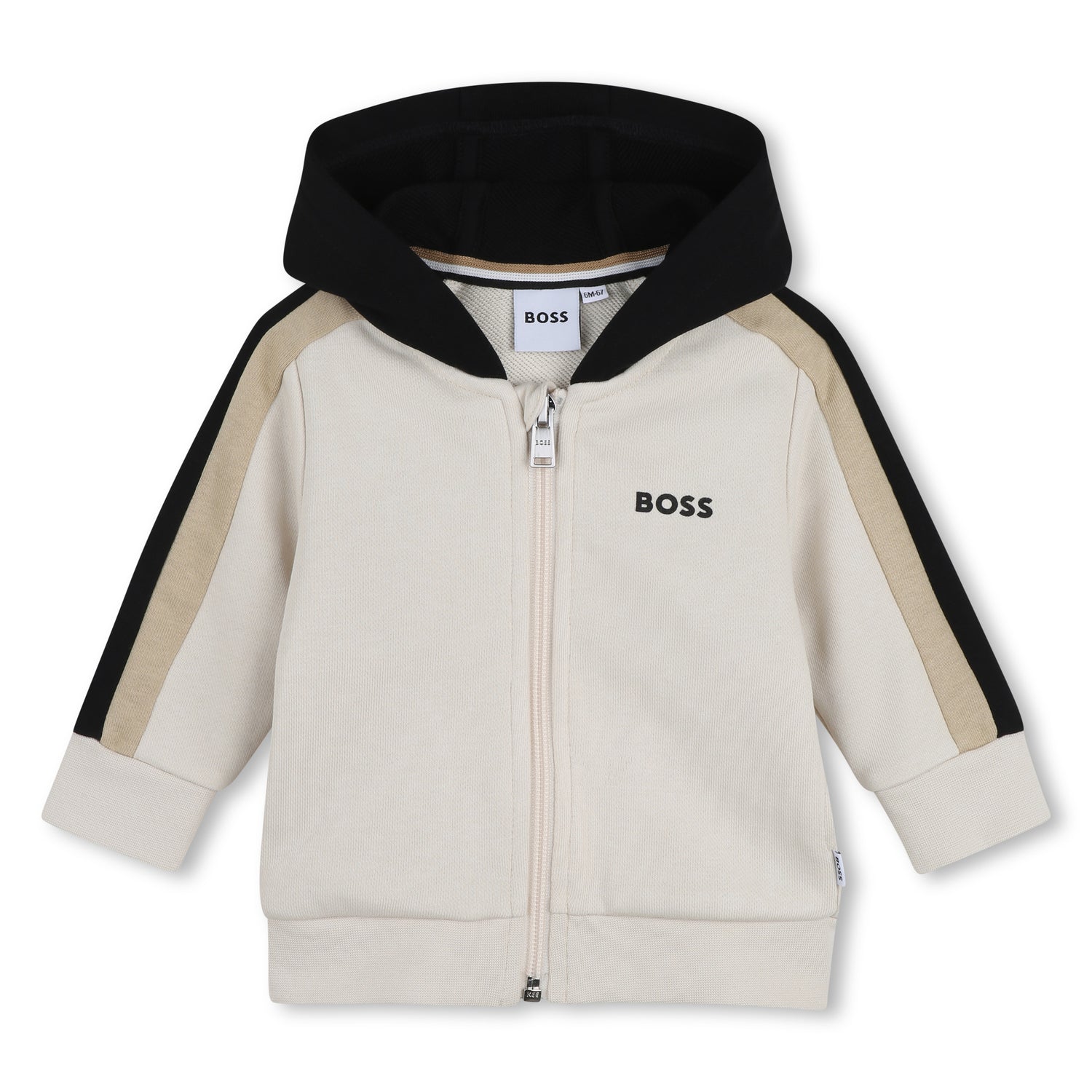 Baby Two Piece Hooded Tracksuit in Stone and Black Hugo Boss