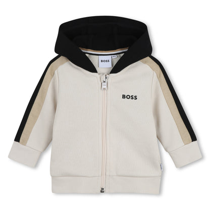 Baby Two Piece Hooded Tracksuit in Stone and Black Hugo Boss