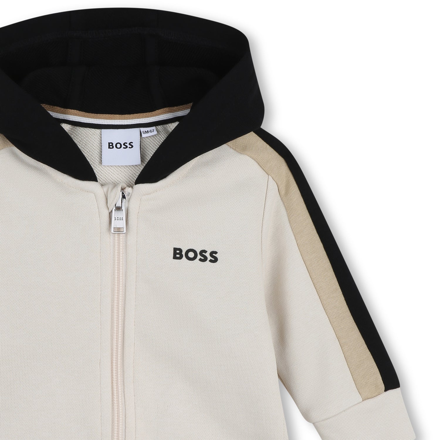 Baby Two Piece Hooded Tracksuit in Stone and Black Hugo Boss