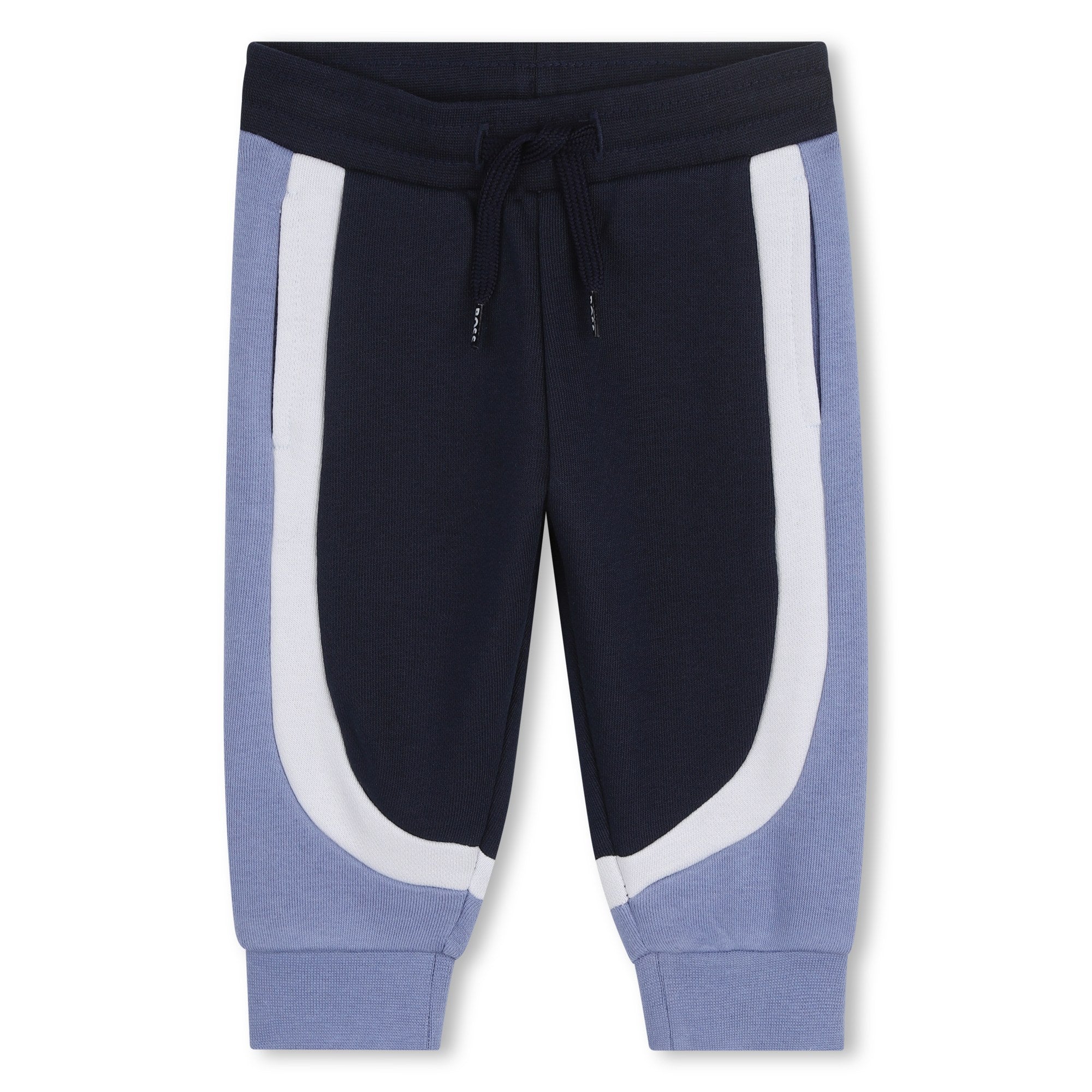 Baby Hooded Cardigan and Jogging Pants Set in Navy and Light Blue Hugo Boss