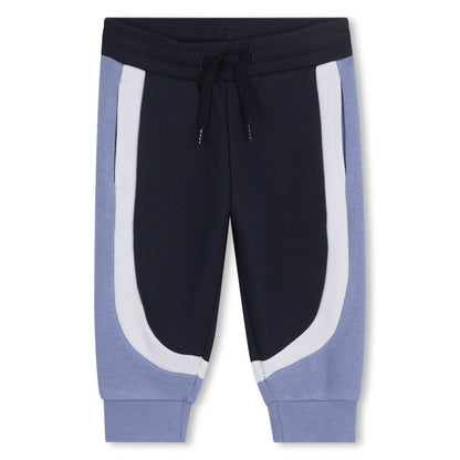 Baby Hooded Cardigan and Jogging Pants Set in Navy and Light Blue Hugo Boss