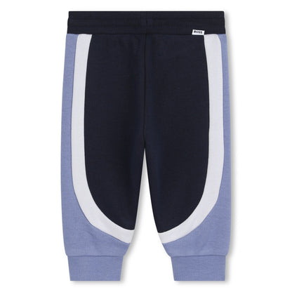 Baby Hooded Cardigan and Jogging Pants Set in Navy and Light Blue Hugo Boss