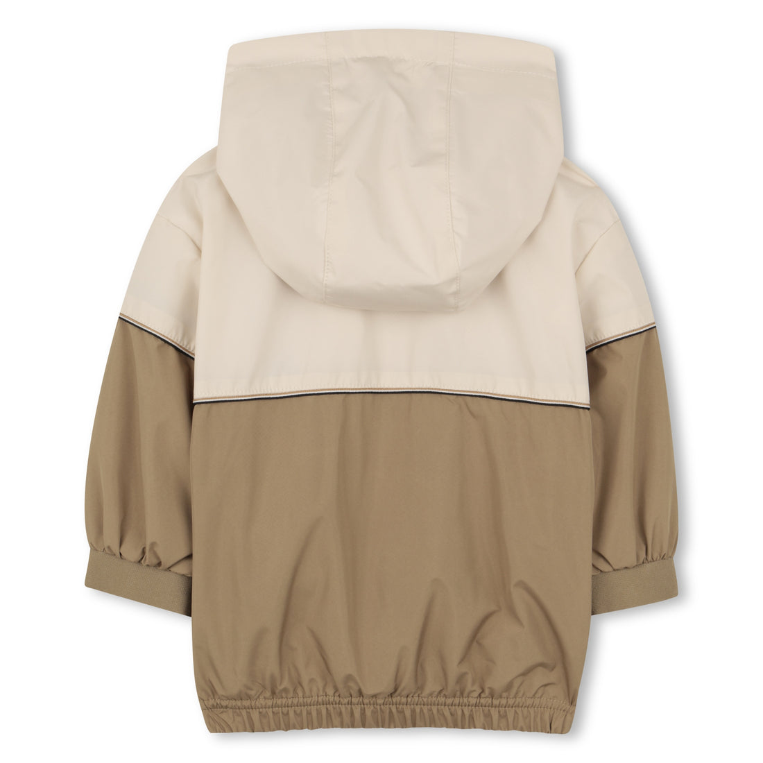 Baby Color-Block Hooded Windbreaker in Stone and Beige Hugo Boss
