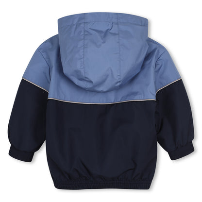 Baby Color-Block Hooded Windbreaker in Navy Hugo Boss