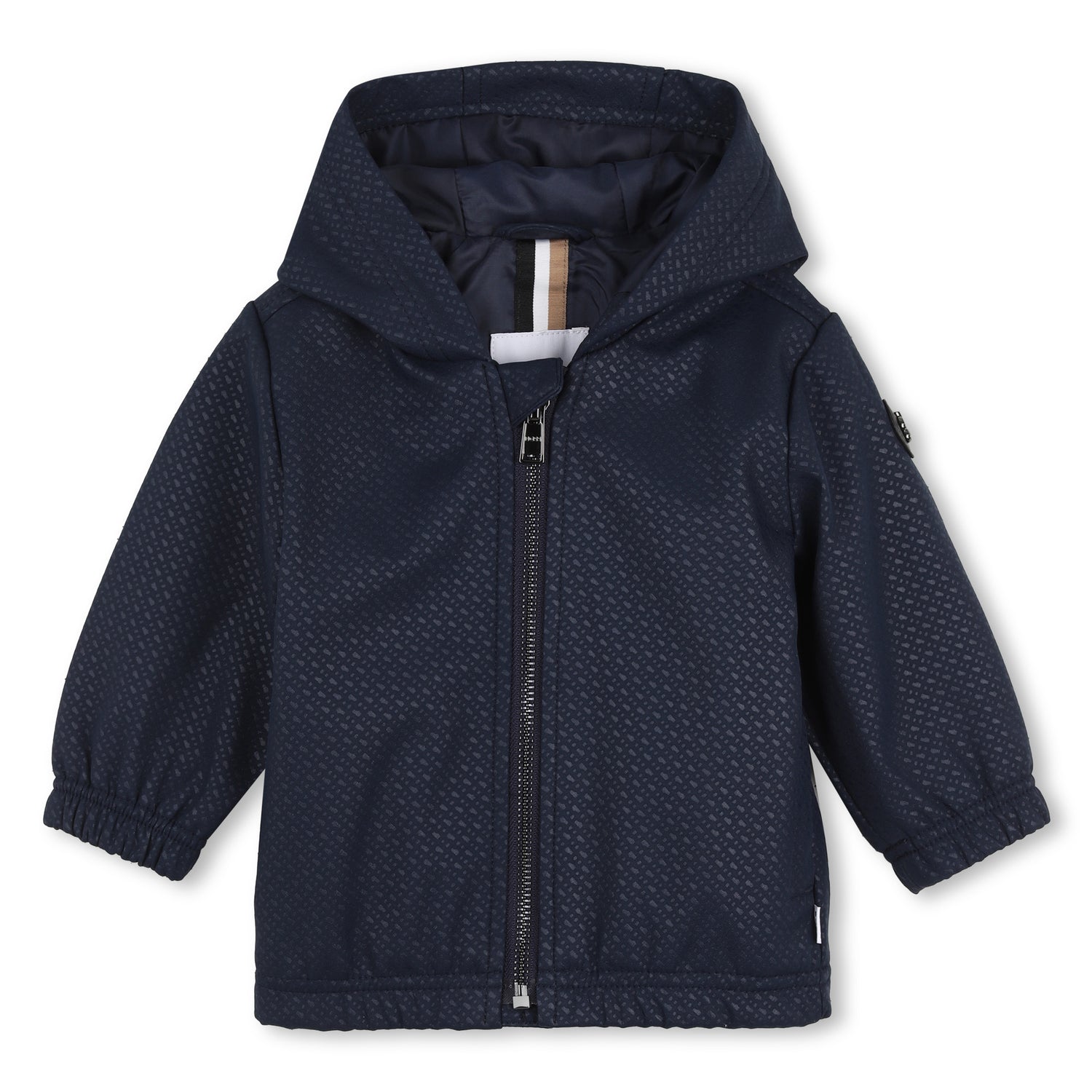 Baby Embodied Logo Hooded Windbreaker in Navy Hugo Boss