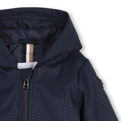 Baby Embodied Logo Hooded Windbreaker in Navy Hugo Boss