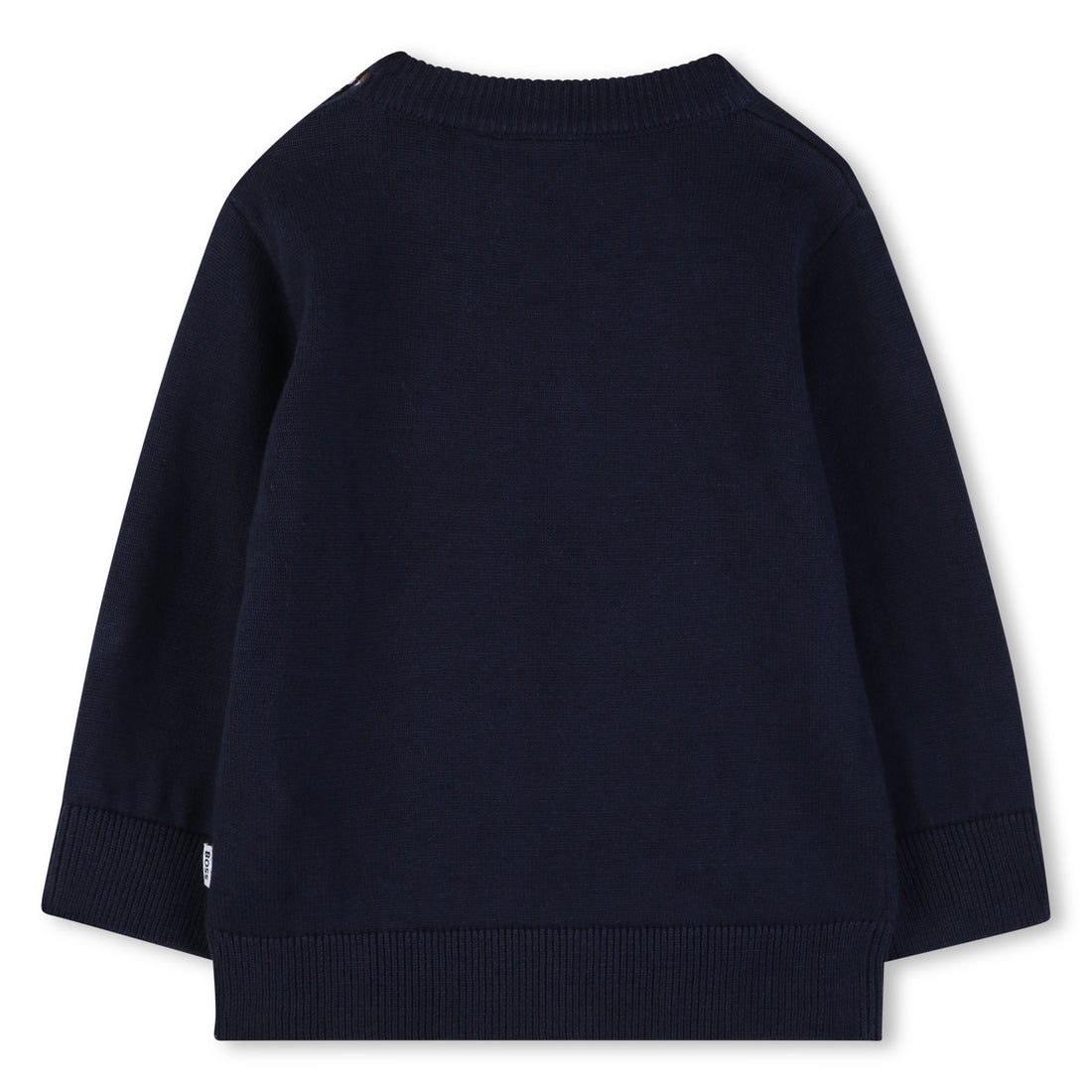 Cotton Knit Sweater with Embossed Logo Hugo Boss