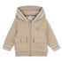 Baby Hooded Cotton Cardigan in Beige Hugo Boss