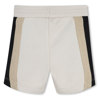 Boys Color-Block Fleece Shorts in Navy and Beige Hugo Boss
