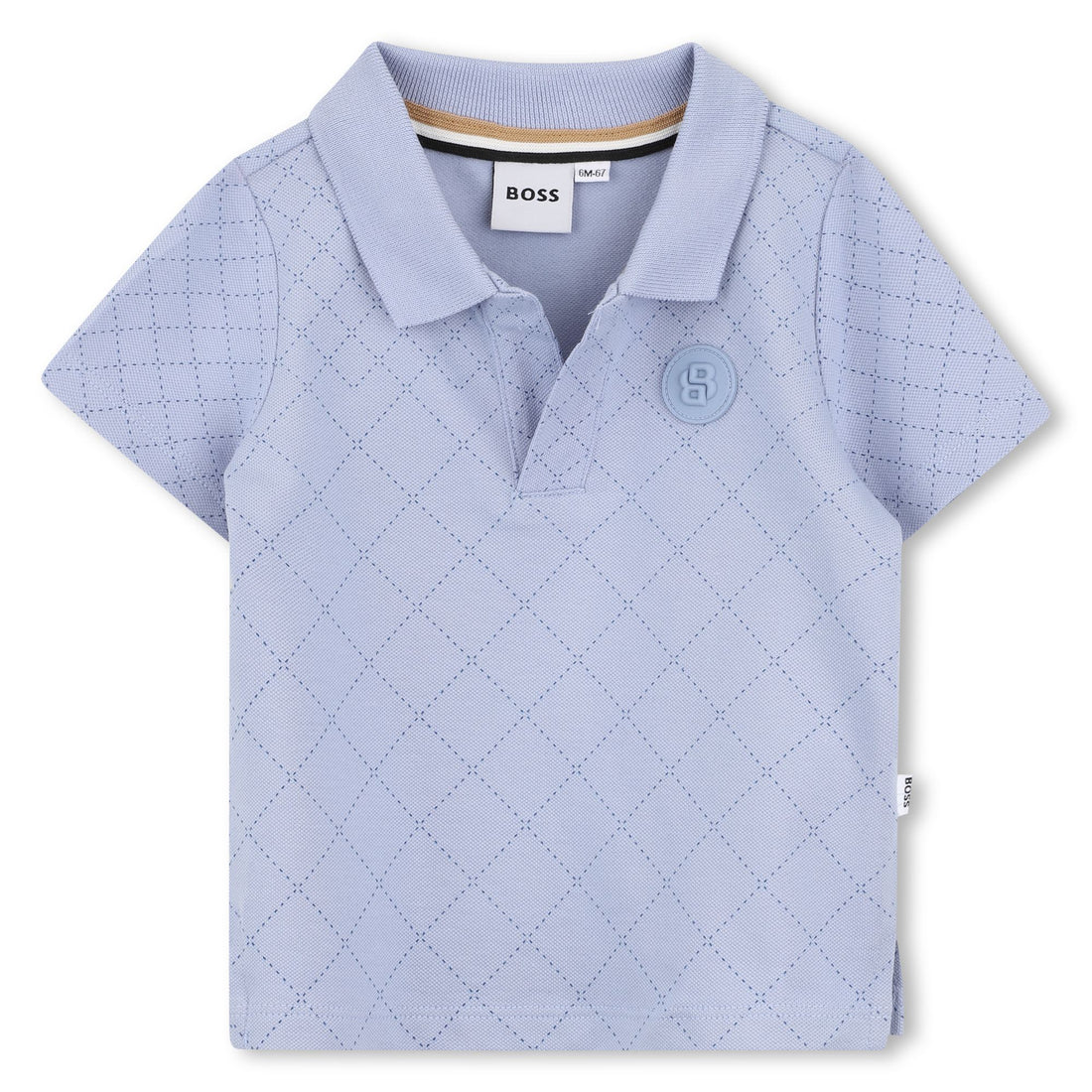Boys Quilted Piqué Polo Shirt in Grey Hugo Boss
